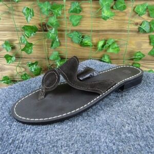 GAP Women's Sandals Flip Flop Brown Size 8 Leather Slip On Toe Ring